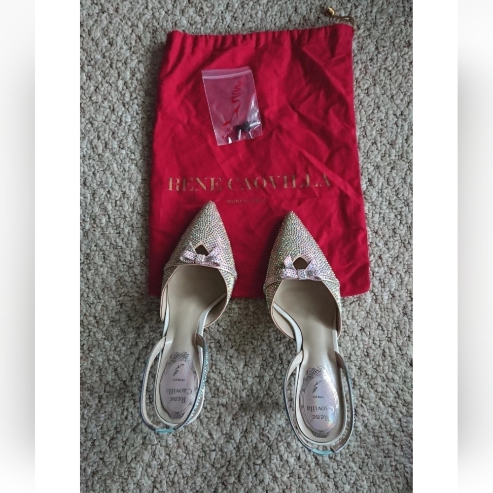 Rene Caovilla crystal embellished bow slingbacks size 36 - Picture 16 of 16